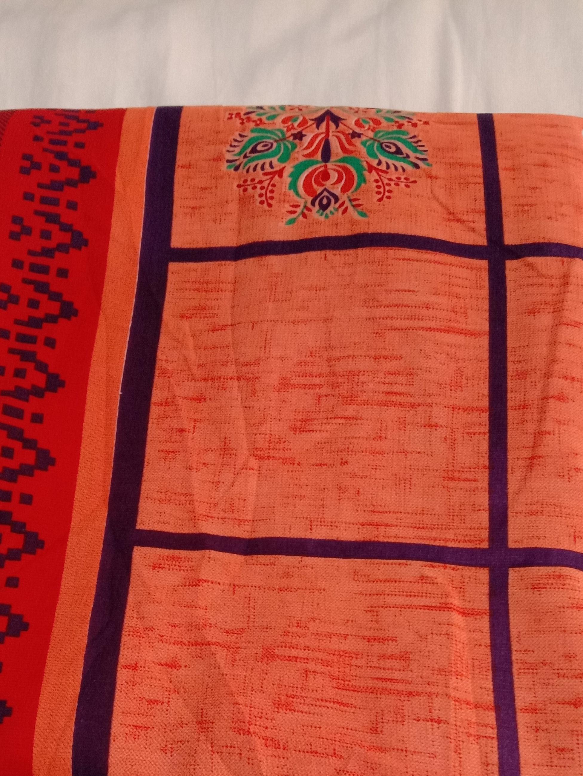orange chiffon saree - 17850075 - Standard Image - 1