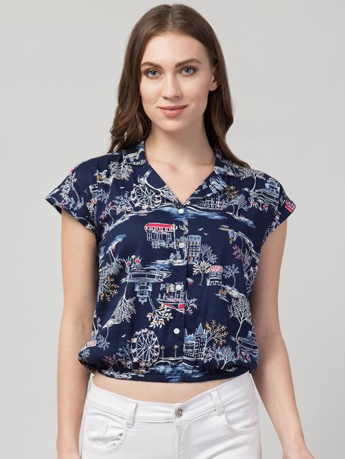 women's crop v neck top - 17850641 -  Standard Image - 0