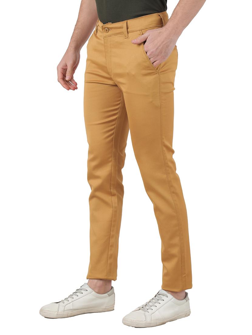 men solid mid rise chinos - 17850738 - Standard Image - 1