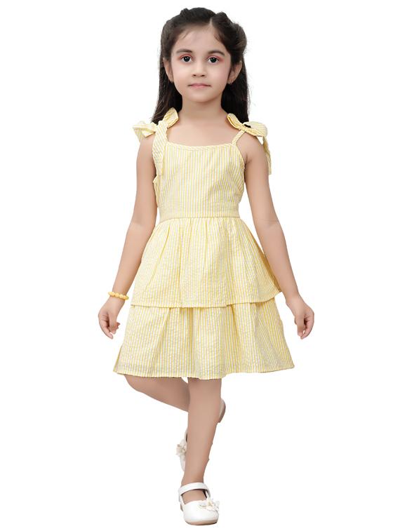 yellow printed frock - 17850783 - Standard Image - 1
