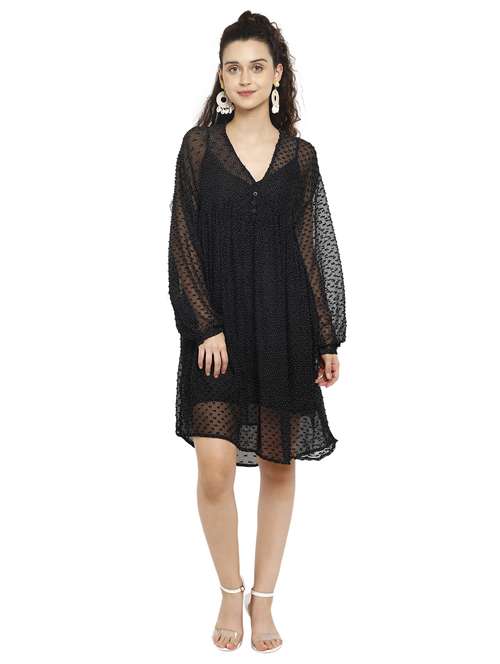women's fit & flare self design dress - 17851788 -  Standard Image - 0