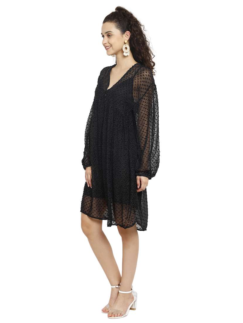 women's fit & flare self design dress - 17851788 -  Standard Image - 1