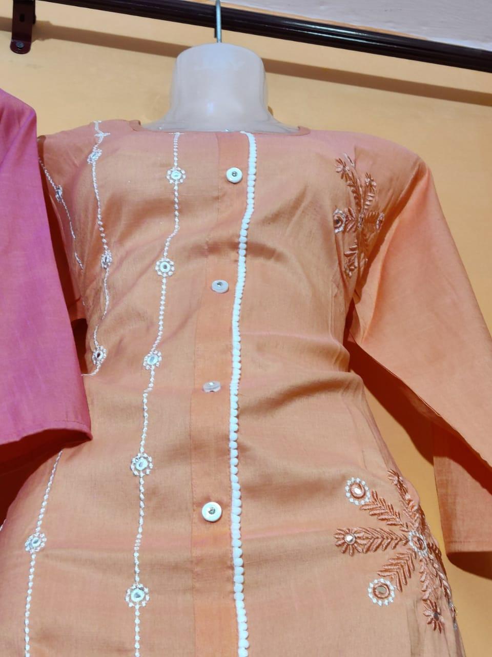 orange rayon kurti - 17853491 -  Standard Image - 1