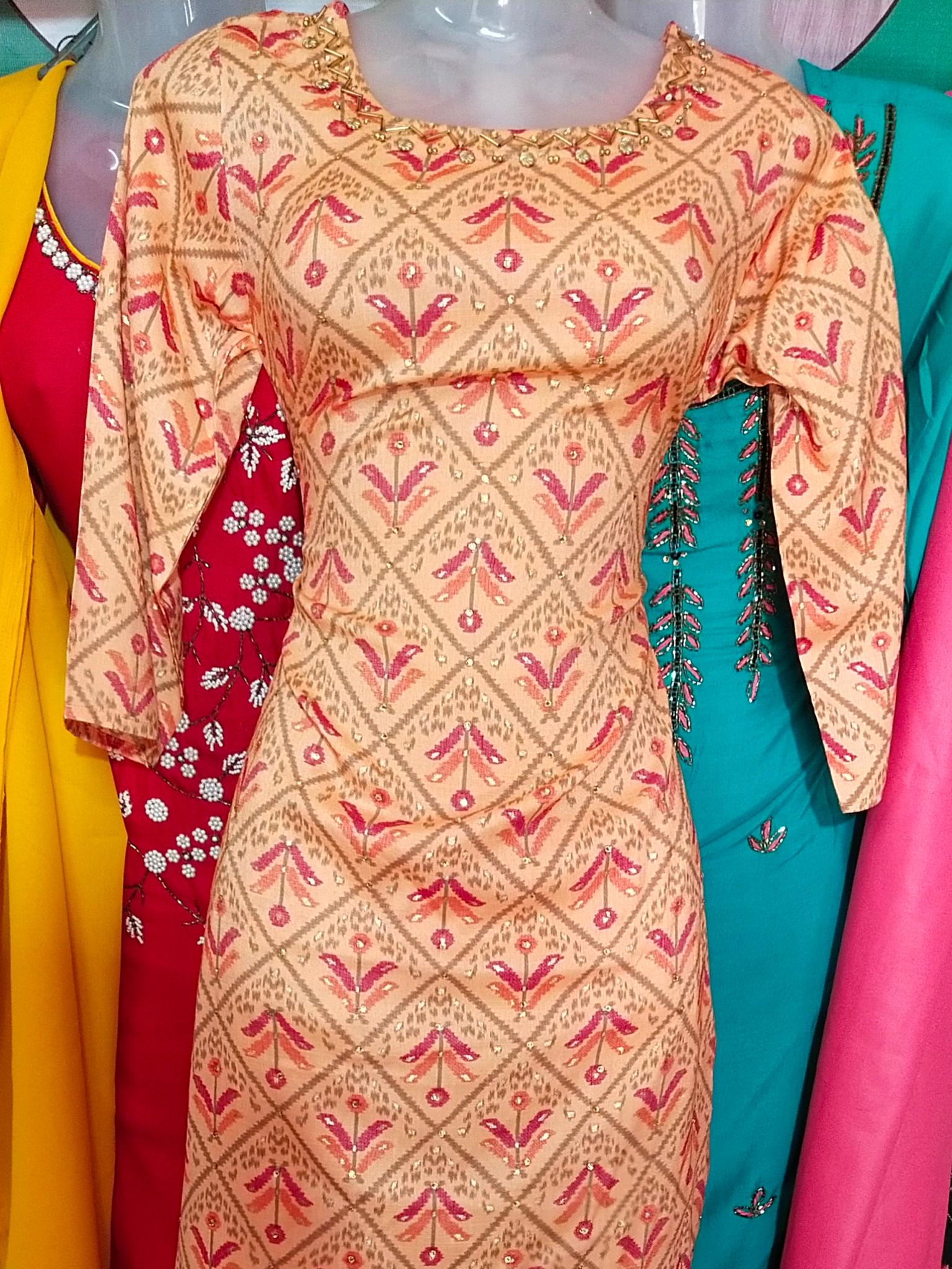 orange rayon kurti - 17853518 - Standard Image - 1