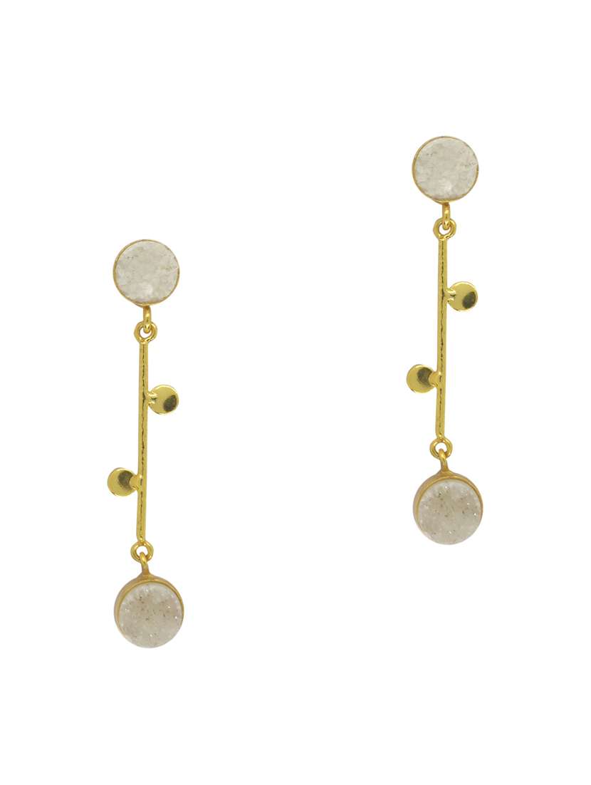 white brass drop earring