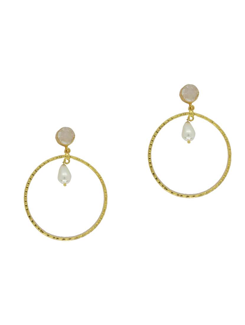 white brass drop earring