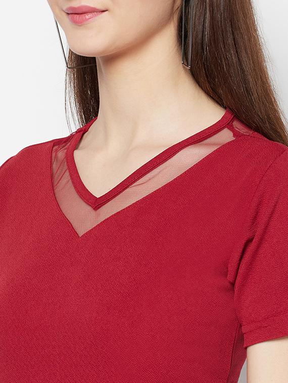women's a line v neck top - 17853811 - Standard Image - 4