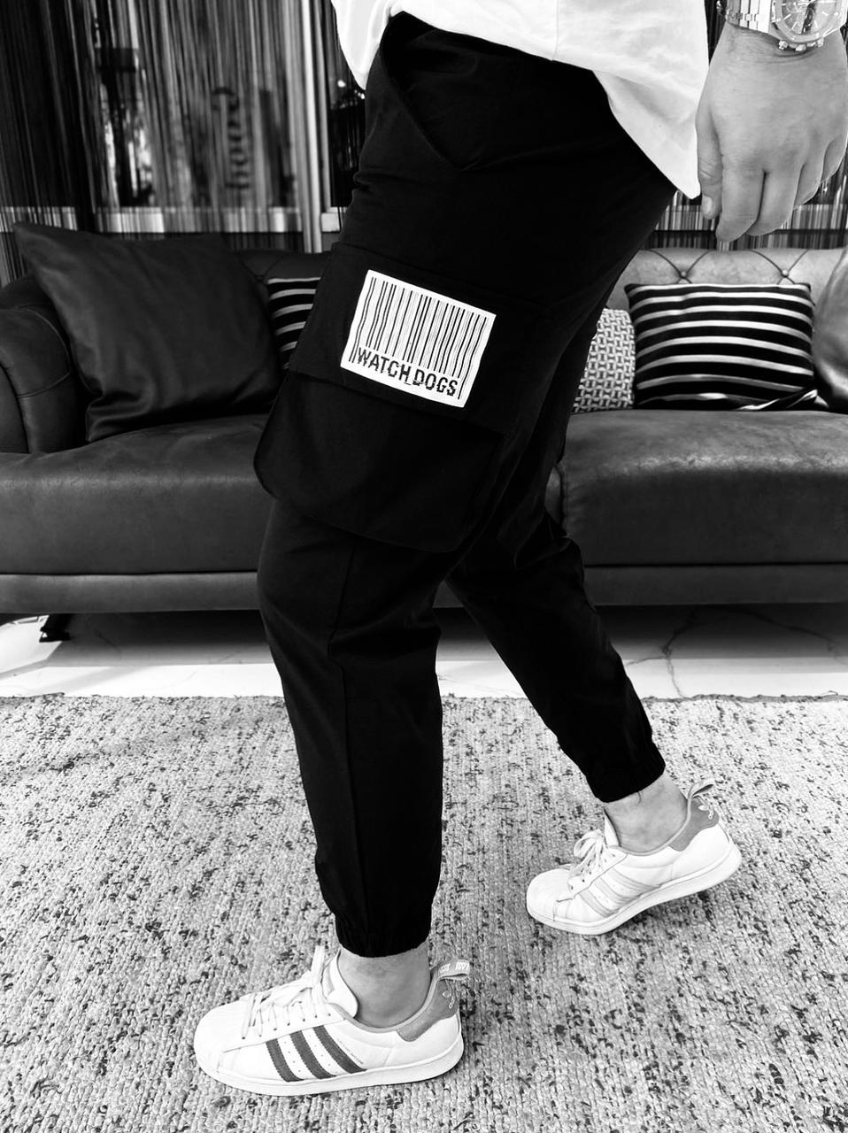 black cotton track pants - 17854283 - Standard Image - 1