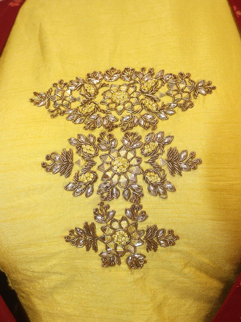 yellow color georgette crop top with - 17854893 - Standard Image - 1