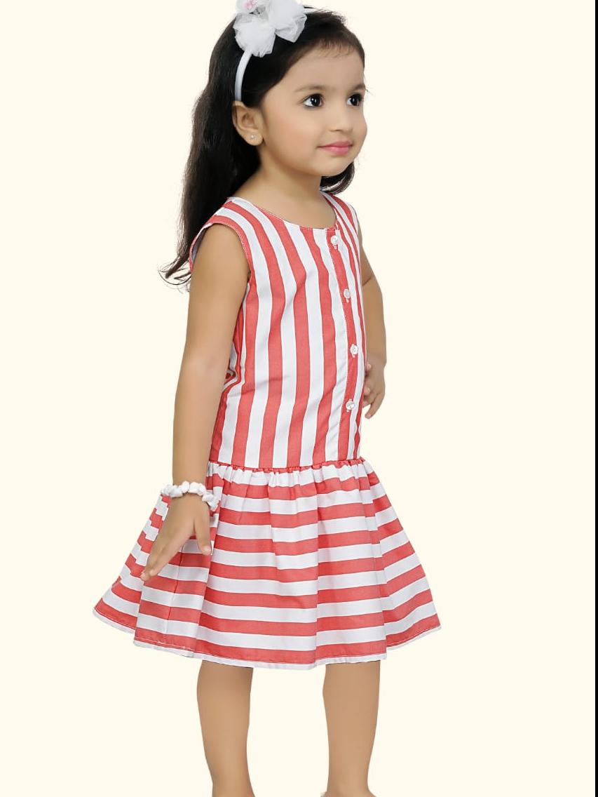 adita girl's cotton red & white - 17855106 - Standard Image - 1