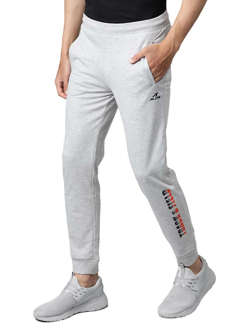 grey printed full length track pant - 17855649 -  Standard Image - 1