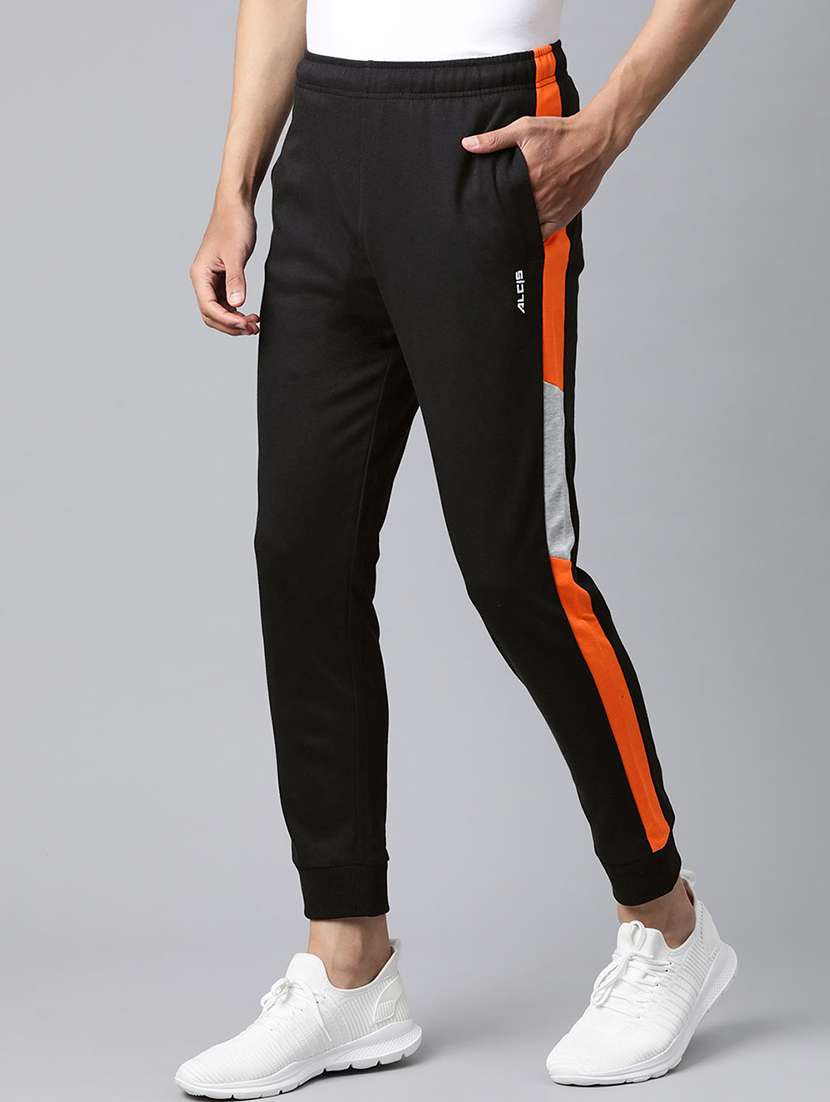 black side taped full length track pant - 17855651 -  Standard Image - 1