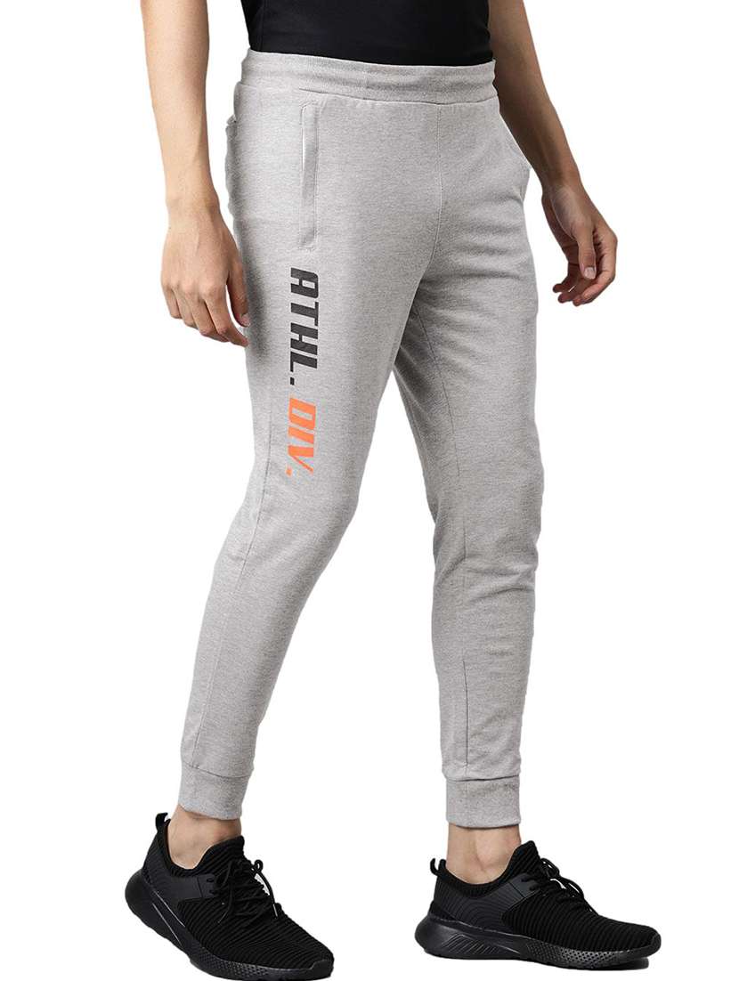 grey printed full length track pant - 17855730 - Standard Image - 1