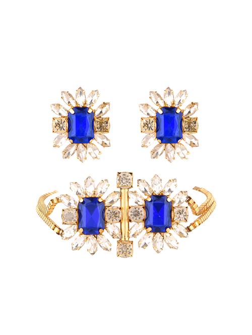 blue gold plated necklaces and earring - 17855989 -  Standard Image - 0