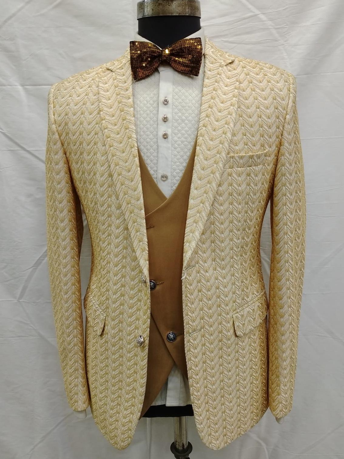 italian jacquard 3pc suit  - 17856215 -  Standard Image - 1