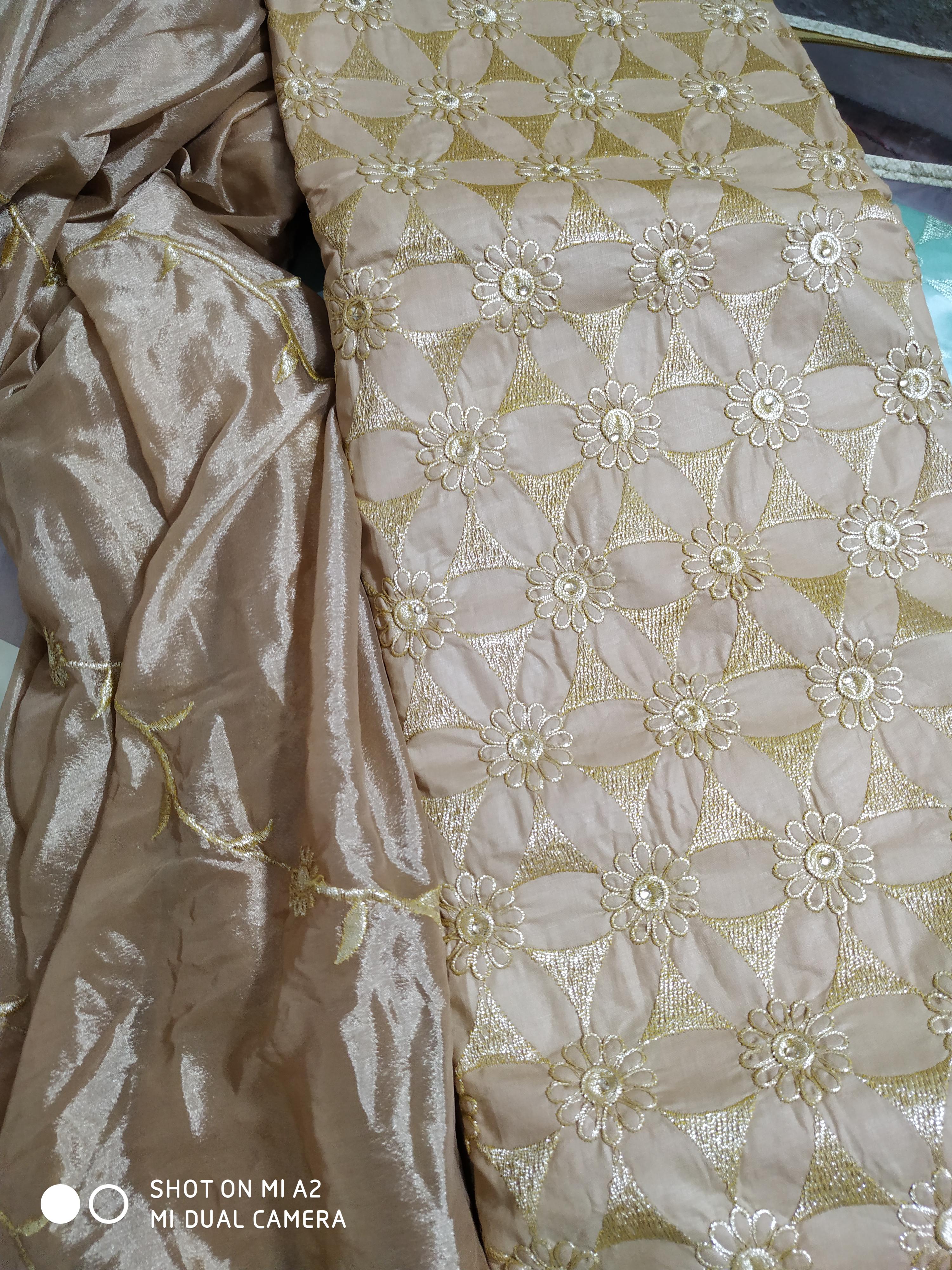cotton suit with comprised work chiffon - 17856233 - Standard Image - 1