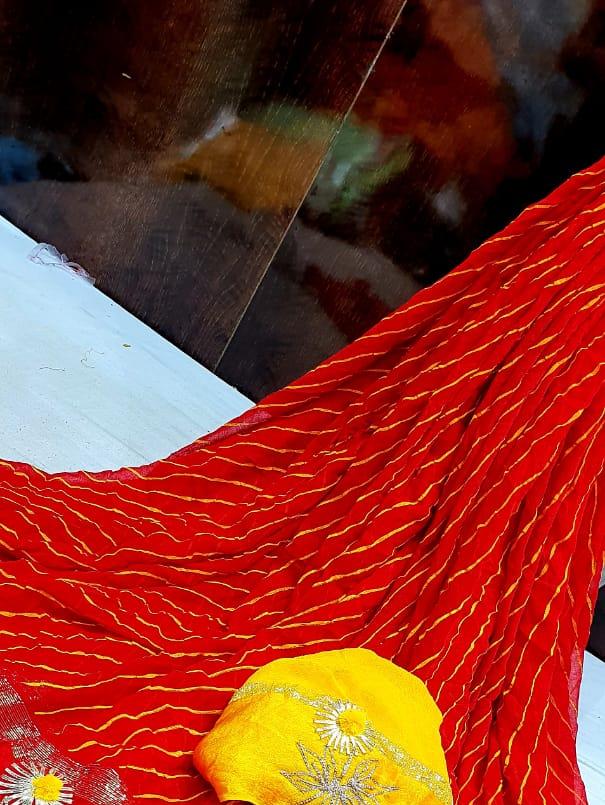 red silk lehenga - 17856599 - Standard Image - 1