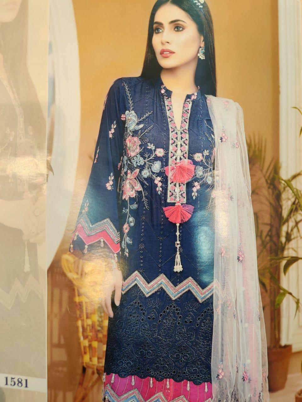 lawn top with embroidery, semi lawn - 17857471 - Standard Image - 1