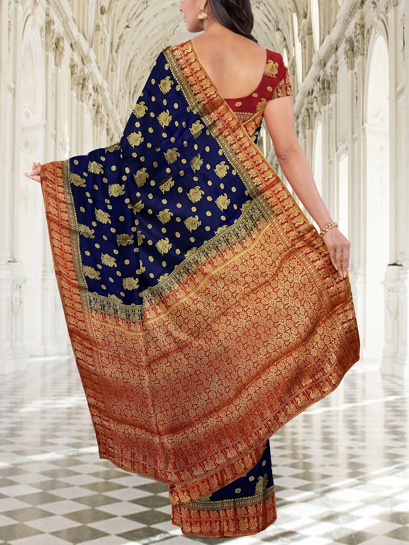 banarsi zari weaving fancy saree for  - 17857749 -  Standard Image - 1