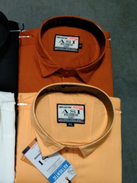orange cotton formal shirt - 17858955 - Standard Image - 1