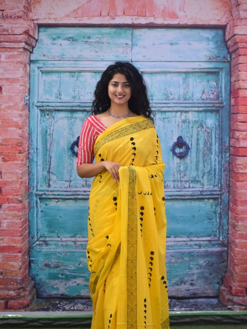 yellow silk saree - 17859908 - Standard Image - 1