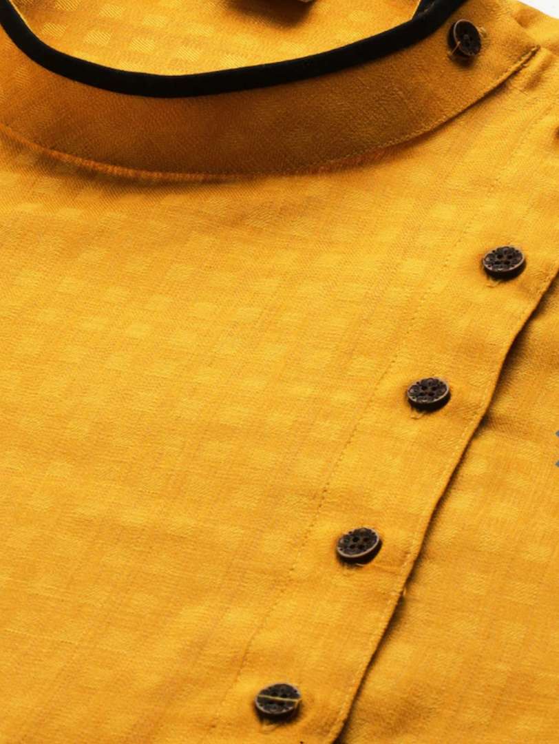 yellow cotton kurta - 17860221 -  Standard Image - 1