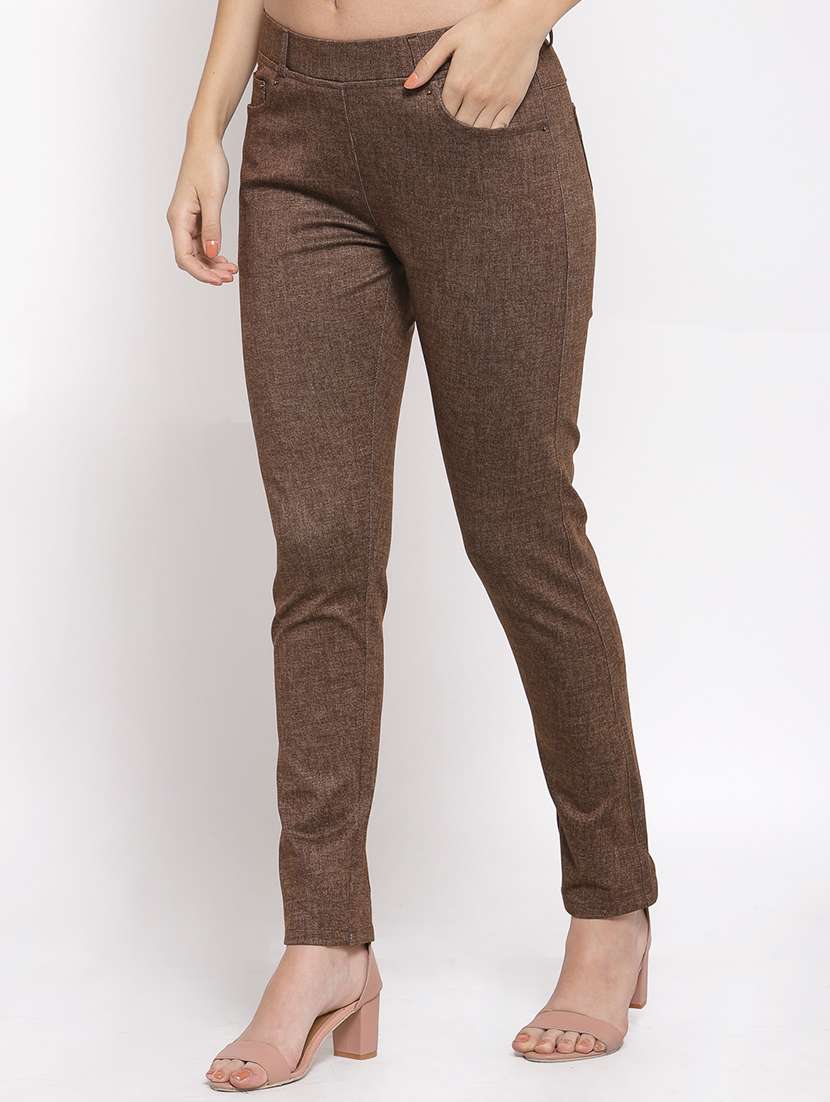mid rise solid flat front trouser  - 17860275 -  Standard Image - 1