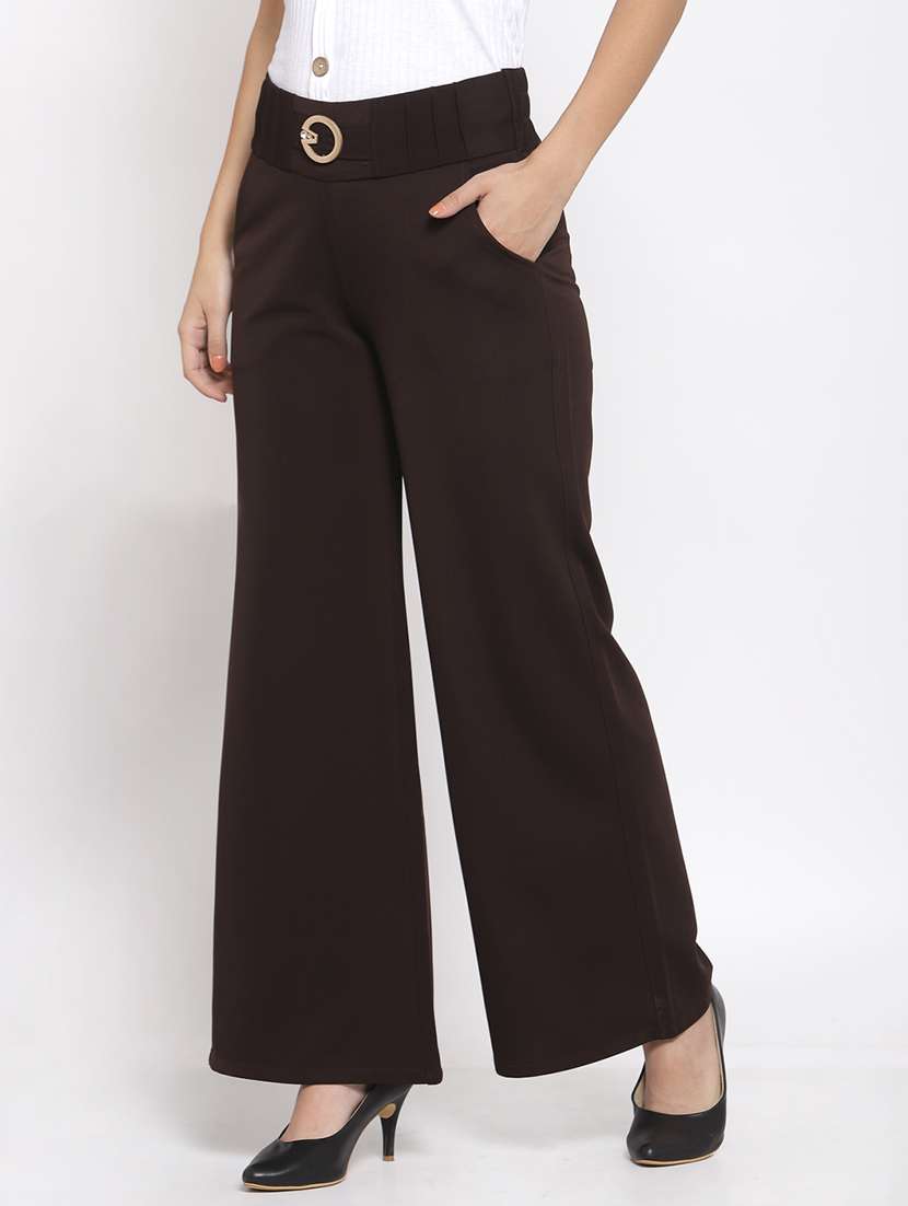 mid rise wide leg trouser - 17860277 - Standard Image - 1