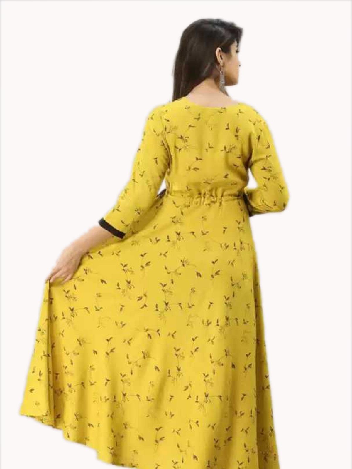 allenza women's cotton printed anarkali kurta - 17860359 - Standard Image - 1