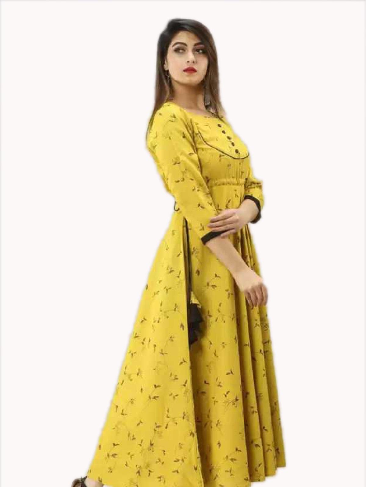 allenza women's cotton printed anarkali kurta - 17860359 - Standard Image - 4