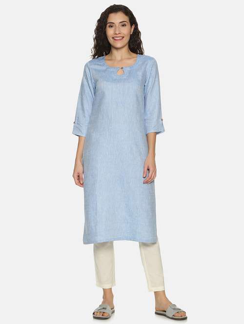 solid straight kurta - 17860565 -  Standard Image - 0