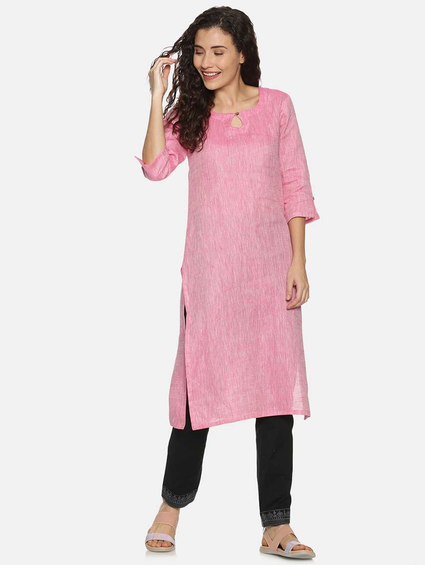 solid straight kurta - 17860568 -  Standard Image - 1