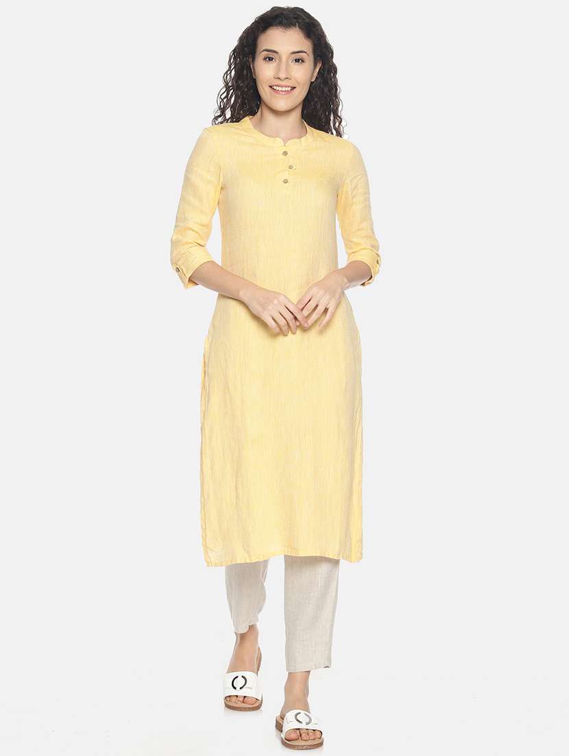 solid straight kurta - 17860572 -  Zoom Image - 0