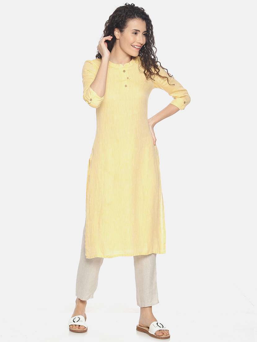 solid straight kurta - 17860572 -  Standard Image - 1