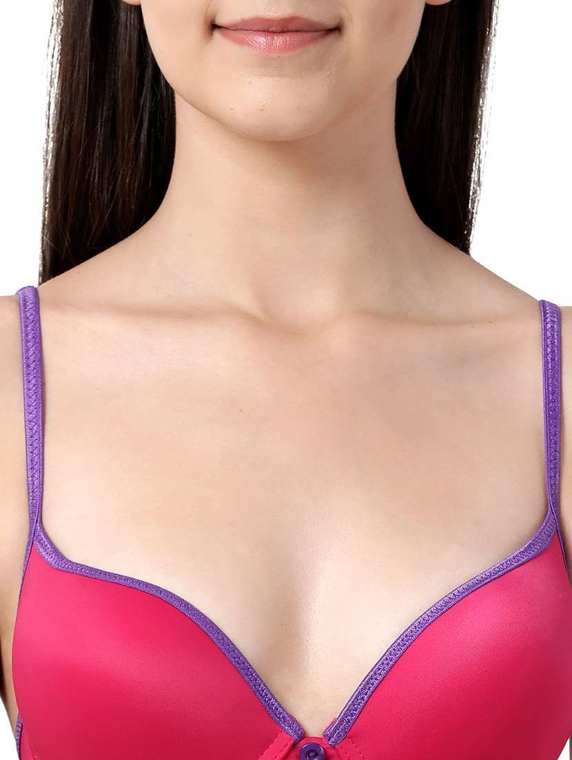 pink solid plunge bra - 17860873 -  Standard Image - 4