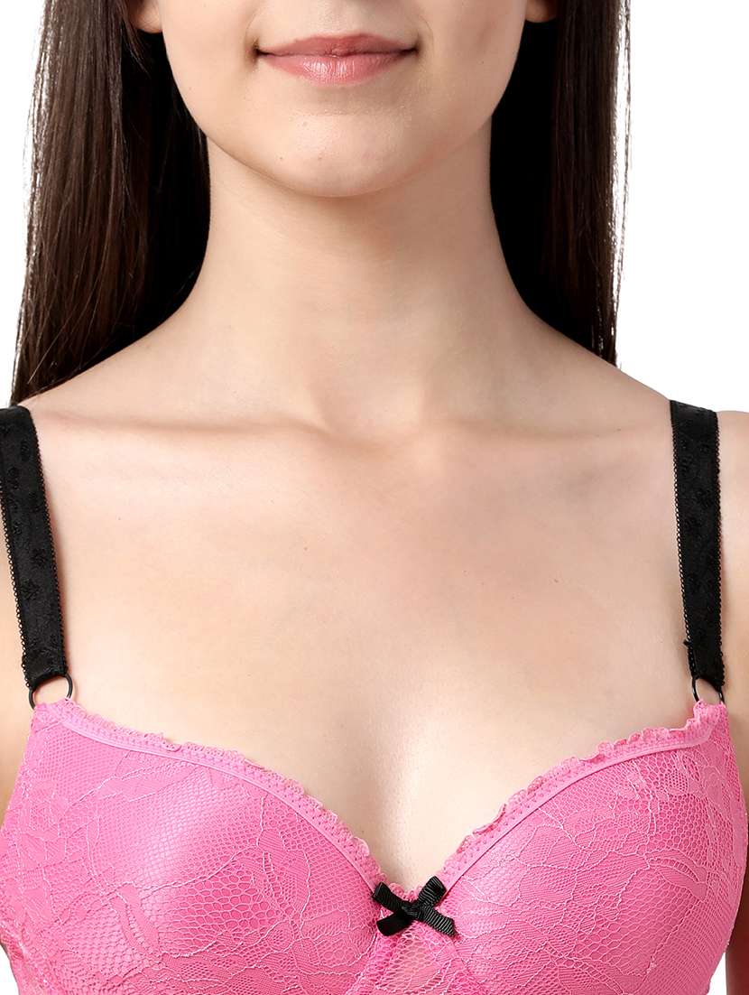 pink laced t-shirt bra - 17860876 - Standard Image - 4