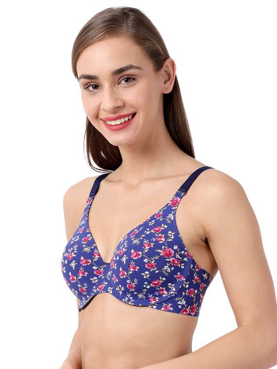 Blue Printed T Shirt Bra