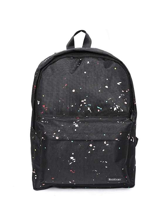 black nylon backpack