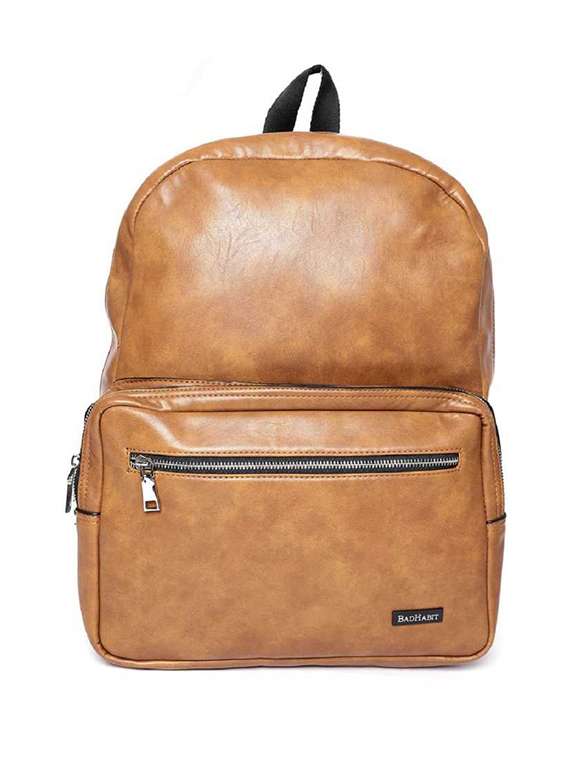 tan nylon backpack
