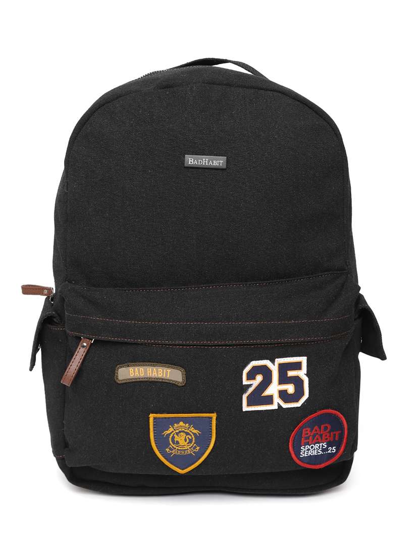 black nylon backpack