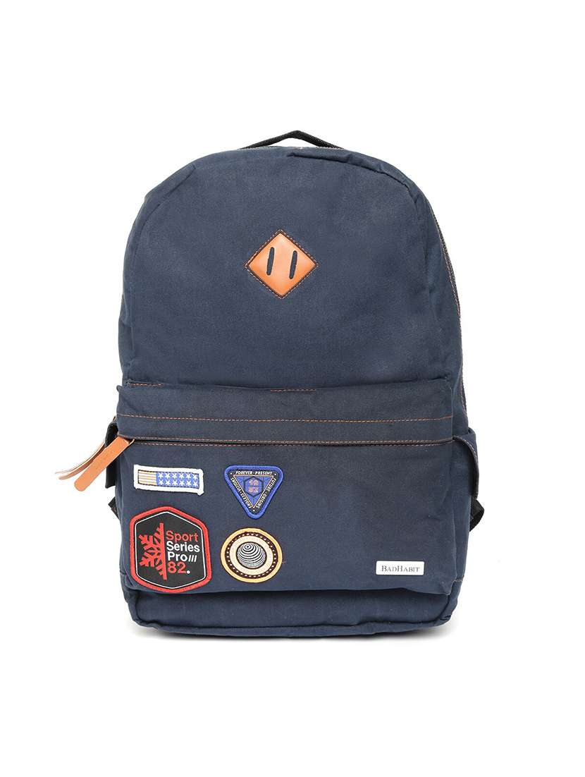 navy blue nylon backpack