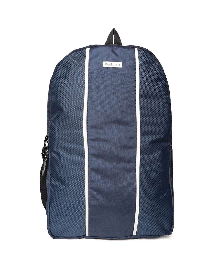 navy blue nylon backpack