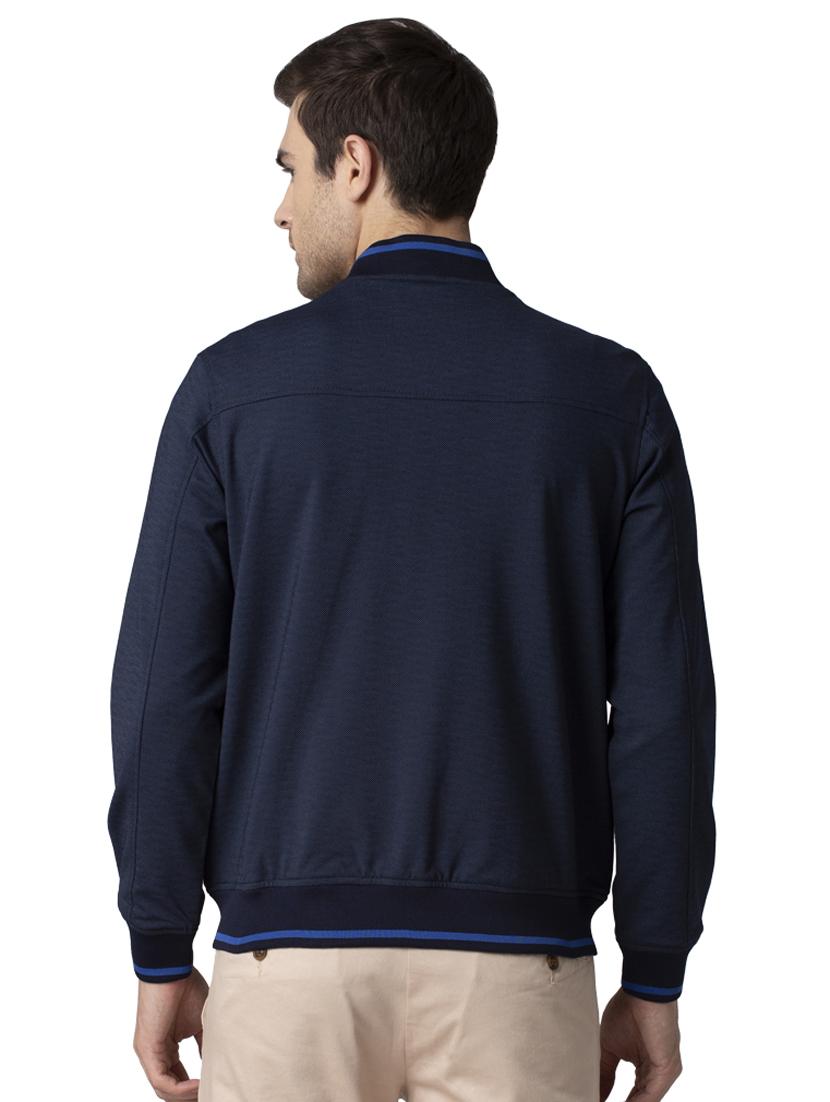 navy blue solid casual jacket - 17861708 -  Standard Image - 1
