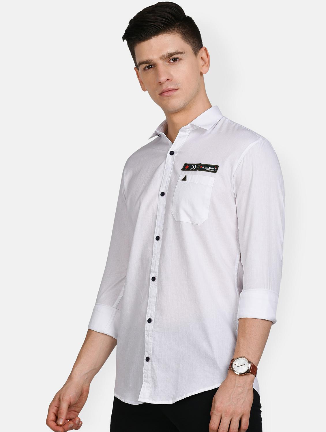 white solid casual shirt - 17861858 -  Standard Image - 1