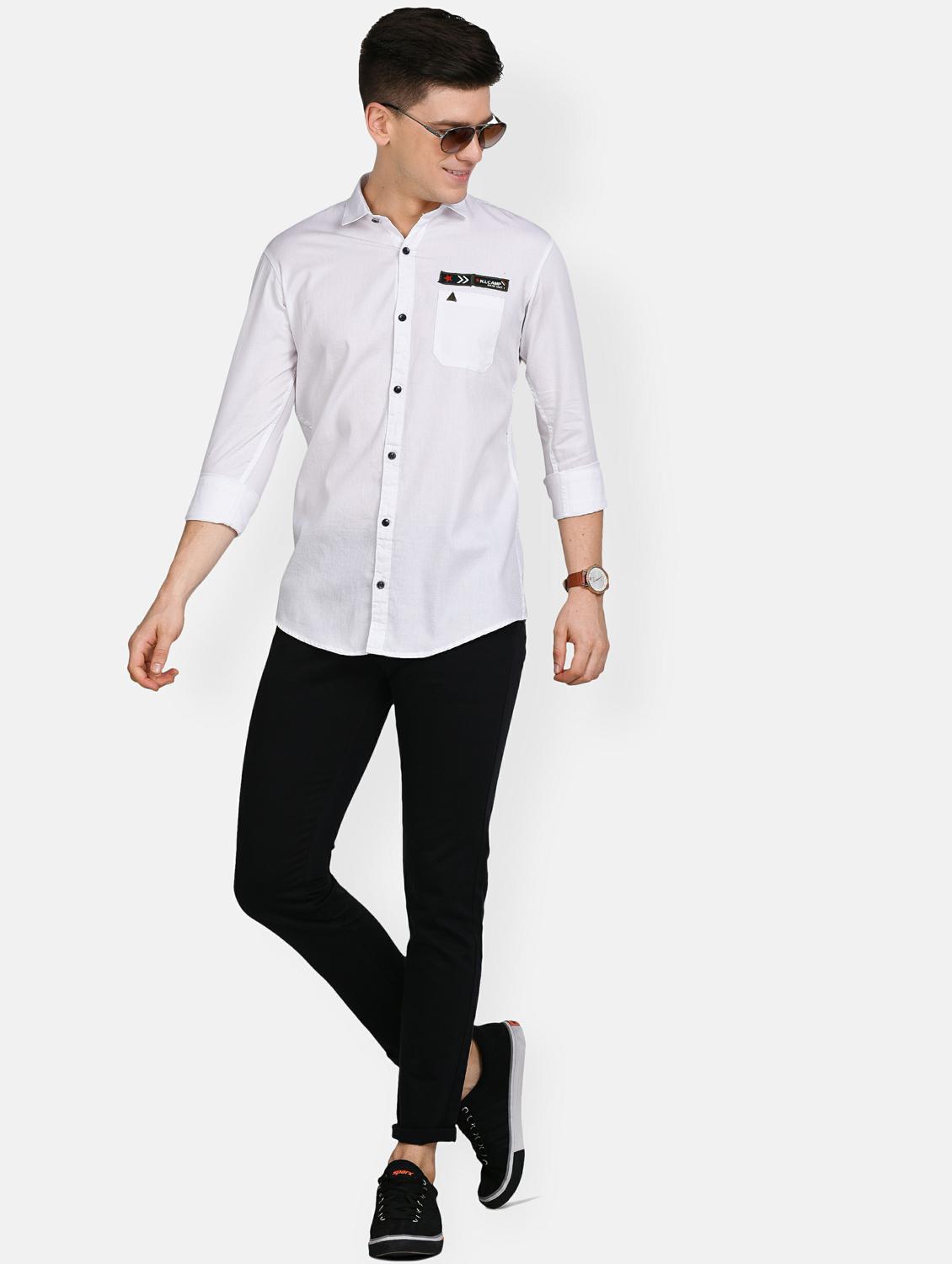 white solid casual shirt - 17861858 - Standard Image - 4