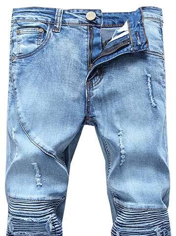 blue satin jeans - 17862038 - Standard Image - 1