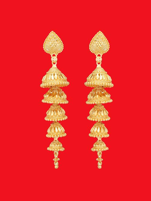 happy stoning ethnic traditional gold plated bridal partywear earrings - 17862211 -  Standard Image - 0