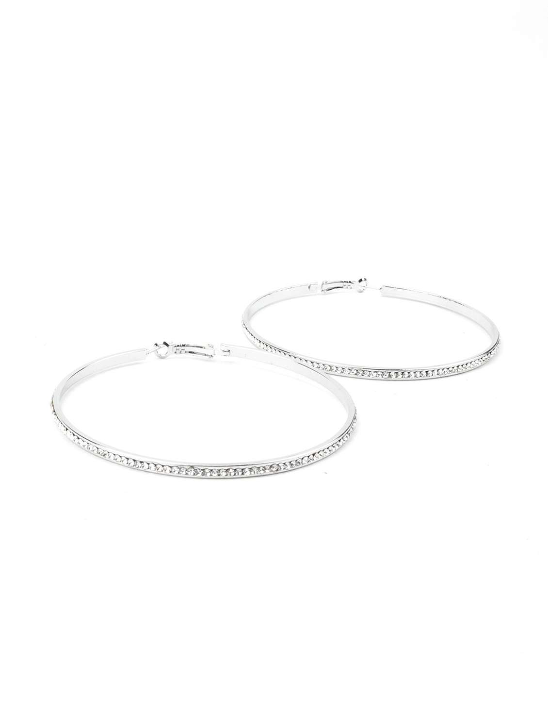 silver metal hoop earring