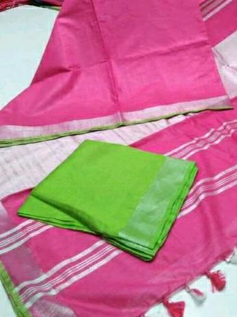 cotton slub saree with blouse saree - 17863022 - Standard Image - 1