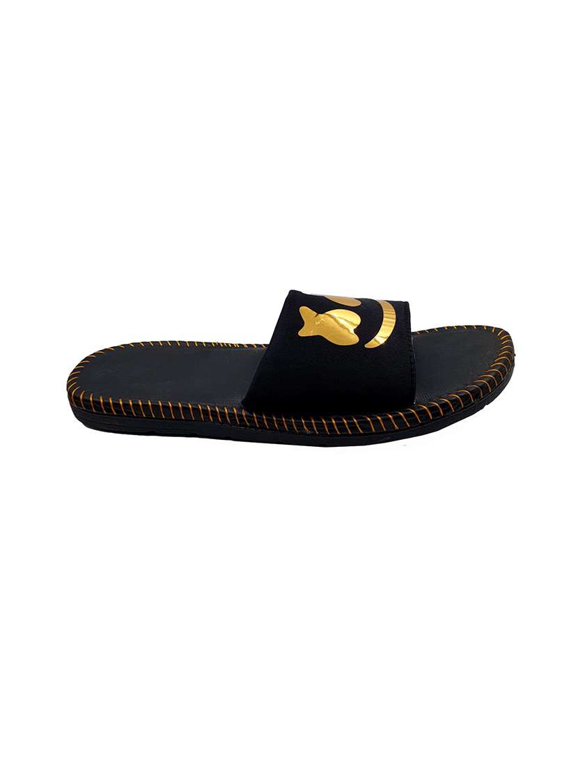 gold rubber slip on flip flops - 17864421 - Standard Image - 1